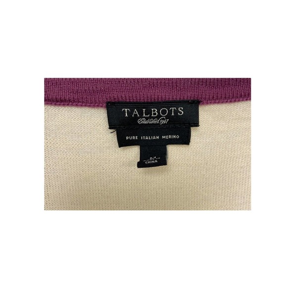 Talbots Cream and Purple Women's Sweater - Picture 4 of 11